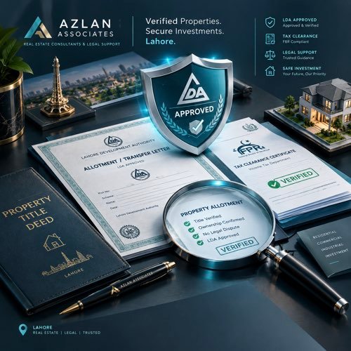 100% legal document verification and LDA title transfer support in Lahore by Azlan Associates