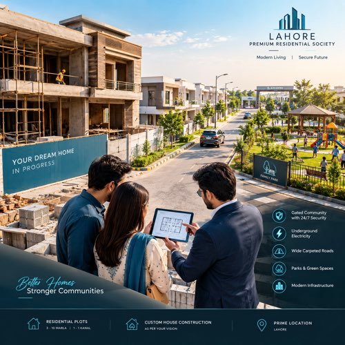 Buy residential plots on installment and new house construction advisory in Lahore by Azlan Associates